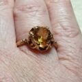 Citrine Solitaire Ring in 9ct Gold, a UK O or a US 7 1/2.
