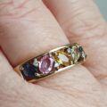 Multi Sapphire Ring in 9ct Gold, a UK M 1/2 or a US 6 3/4