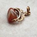RESERVED – Banded Agate Spinner Fob in 9ct Gold