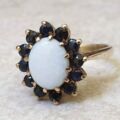 Opal and Sapphire Cluster Ring in 9ct Gold.