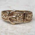Flower Buckle Ring in 9ct Gold, a UK J 1/2 or a US 5 1/4