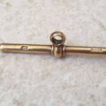 Vintage Heavy Plain T Bar Fob Pendant in 9ct Gold.