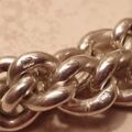 Antique Silver Curb Chain Link Ring, a UK N 1/2 or a US 7 1/4
