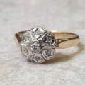 Diamond Set Daisy Cluster Ring in 18ct Gold
