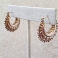 Fancy Ornate Creole Gypsy Earrings in 9ct Gold