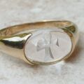 Rock Crystal Ankh Ring in 9ct Gold, a UK Q 1/2 or a US 8 3/4