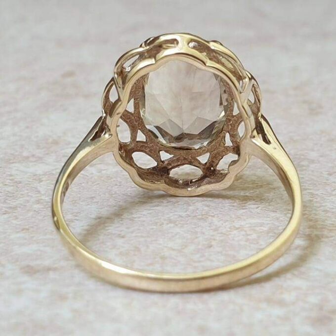 Citrine Solitaire Ring in 9ct Gold.