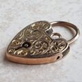 Engraved Front & Back Reversible Heart Padlock in 9ct Gold