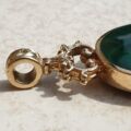Double Sided Reversible Malachite & Jet Pendant by CWS in 9ct Gold