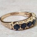 Sapphire Half Eternity Stacking Band in 9ct Gold, a UK M 1/2 or a US 6 3/4