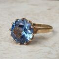 Blue Synthetic Spinel Solitaire Ring in 9ct Gold, a UK I 1/2 or a US 4 3/4