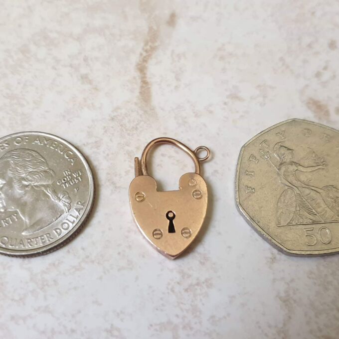 Plain Heart Padlock in 9ct Rose Gold