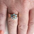 Opal and Diamond Cluster Ring in 9ct Yellow Gold, a UK M or a US 6 1/4.