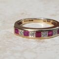 Ruby and Diamond Stacking Band in 9ct Gold, a UK K or a US 5 1/2.