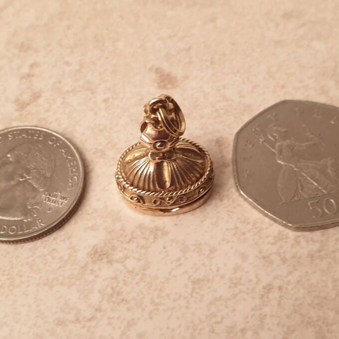 Unusual Opening Frame  Locket Fob Pendant in 9ct Gold