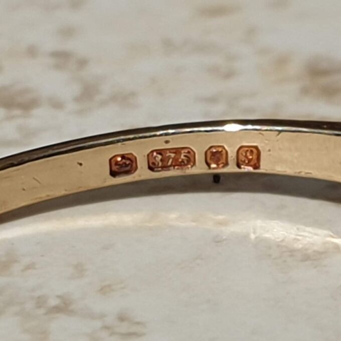 Sapphire and Paste Duo Stone Band in 9ct Gold,  a UK N or a US 7.