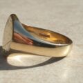Oval Part Engraved Signet Ring in 9ct Gold.