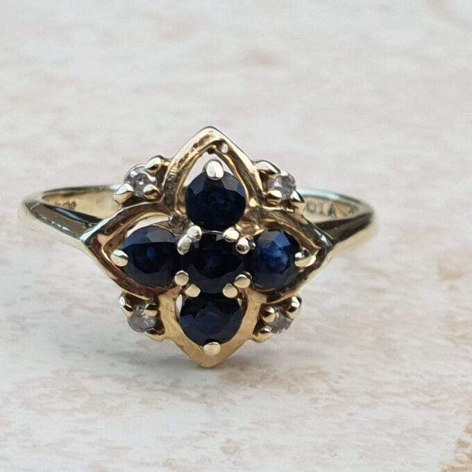 Sapphire and Diamond Ring in 9ct Gold