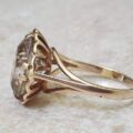 Oval Pale Quartz Ring in 9ct Gold, a UK O or a US 7 1/2