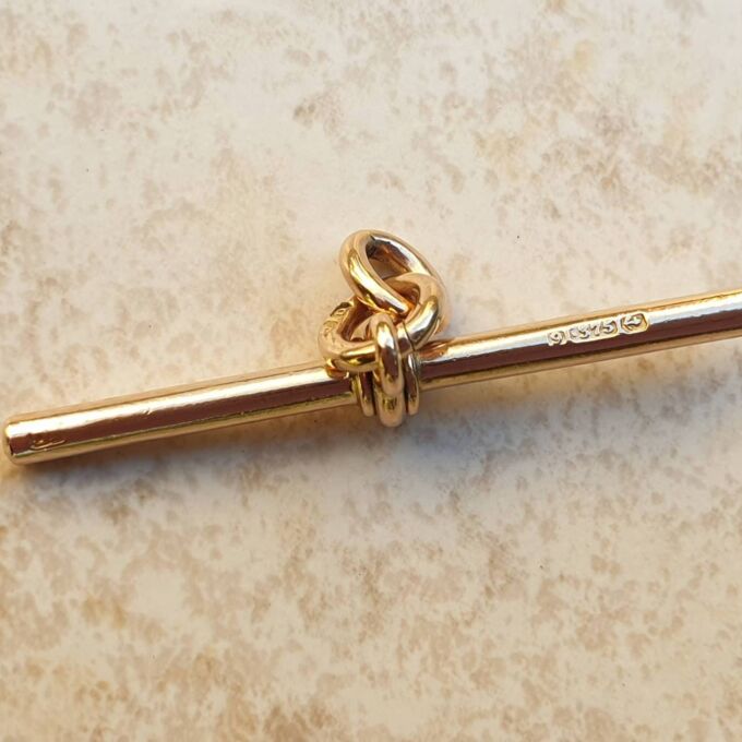 Large Albert or T Bar Fob in 9ct Rose Gold
