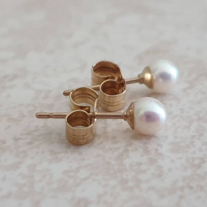 Classic Small Pearl Earrings in 9ct Gold