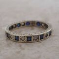 Sapphire and Spinel Full Eternity Ring in 9ct Gold, a UK M or a US 6 1/2