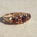 Multistone Garnet Ring in 9ct Gold,  a UK J or a US 5.