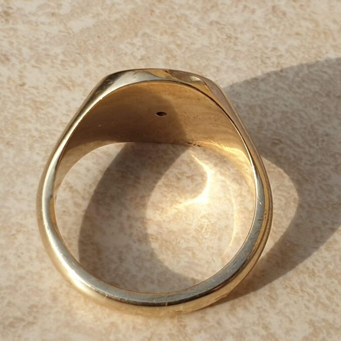 Heavy Diamond Set Signet Ring in 9ct Gold,  a UK S or a US 9 1/4.