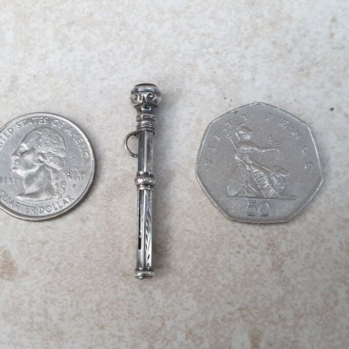 Antique Ornate Propelling Pencil in Silver with Vintage Box