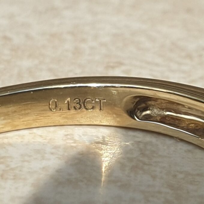 Channel Set Sapphire and Diamond Ring in 9ct Gold, a UK L 1/2 or a US 6 1/4