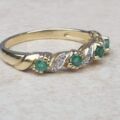 Beautiful Emerald and Diamond Ring in 9ct Gold, a UK M 1/2 or a US 6 3/4.