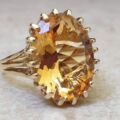 Big Citrine Solitaire Ring in 9ct Gold, a UK M 1/2 or a US 6 3/4