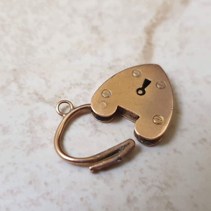 Plain Heart Padlock in 9ct Rose Gold