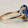Eye-catching Blue Paste Solitaire in 9ct Gold, a UK P 1/2 or a US 8 1/4.