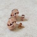 Knot Design Stud Earrings in 9ct Rose Gold