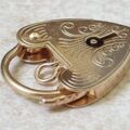 Front Engraved Fully Working Heart Padlock in 9ct Gold