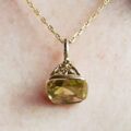 Green Paste Pendant in 9ct Gold.