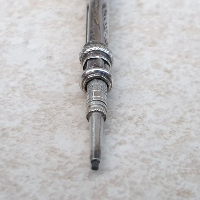 Antique Ornate Propelling Pencil in Silver with Vintage Box