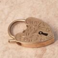 Engraved Heart Padlock in 9ct Gold