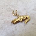 Alligator or Crocodile Charm Pendant in 9ct Gold