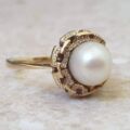 Pearl Solitaire Ring in 9ct Gold.