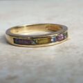 Multi Coloured Sapphire Stacking Band in 9ct Gold.