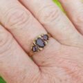 Three Stone Garnet Ring in 0ct Gold, a UK Q or a US 8 1/2