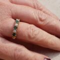 Opal and Green Stone Stacking Band in 9ct Gold, a UK N 1/2 or a US 7 1/4.