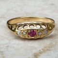 Sale – Fabulous Ruby & Diamond 18ct Gold Ring, a UK O or a US 7 1/2.