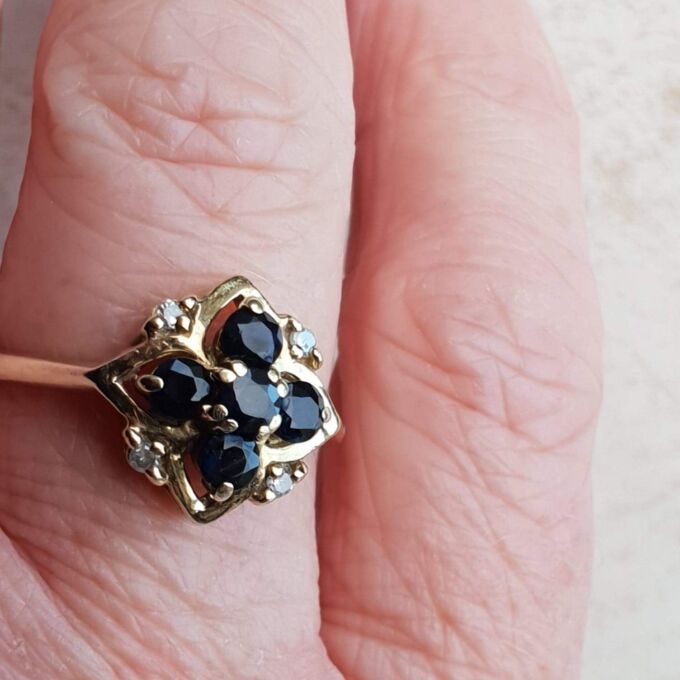 Sapphire and Diamond Ring in 9ct Gold