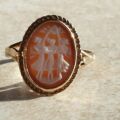 Cameo of The Three Graces, Ring is 9ct Gold, a UK P or a US 8.