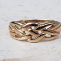 Low Profile Celtic Style Ring in 9ct Gold, a UK N or a US 7.