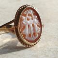 Cameo of The Three Graces, Ring is 9ct Gold, a UK P or a US 8.