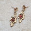 Pretty Garnet Drop Earrings in 9ct Gold